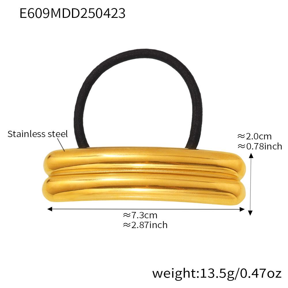 Qiong Yao Embossed Stainless Steel Elastic Hair Tie – High-Grade Textured Hair Accessory, Trendy Ornament