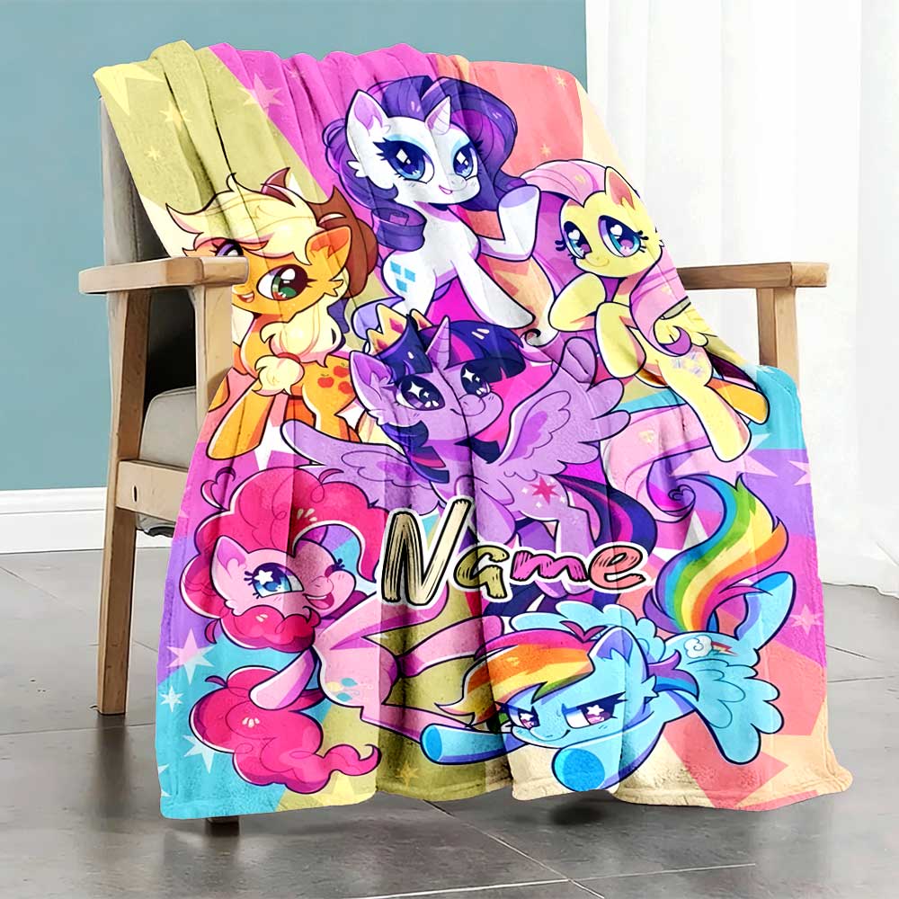 Little Pony (16) Personalized Name Blanket Gift Customizable Blanket Durable Comfort for Picnics Home Decor Nap Office Chair for All Occasions