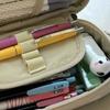 1 Piece Large Capacity Pen Bag Kawaii Kitten Pencil Case Double Layer For Students Pouch Holder Box Office Stationery Supplies