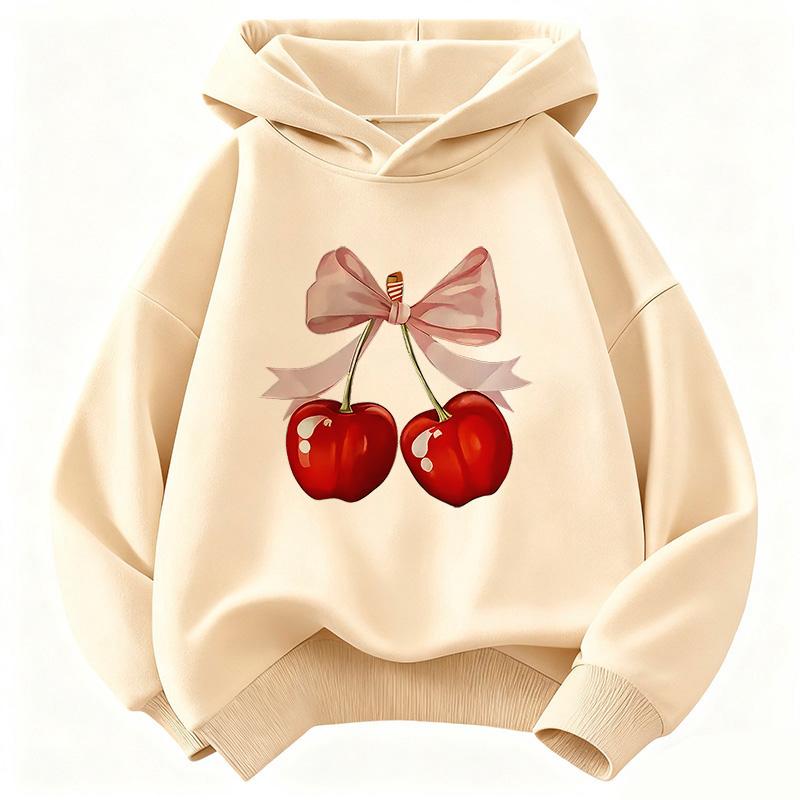 Fashion Y2k Cherry Design Graphic Hoodie Kids Children's Sweatshirt Hoody for Boys Girls Autumn Winter Casual Hoodies