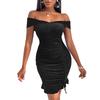 Ladies' Fashionable Color Sequin Pleated Slim Fit Dress