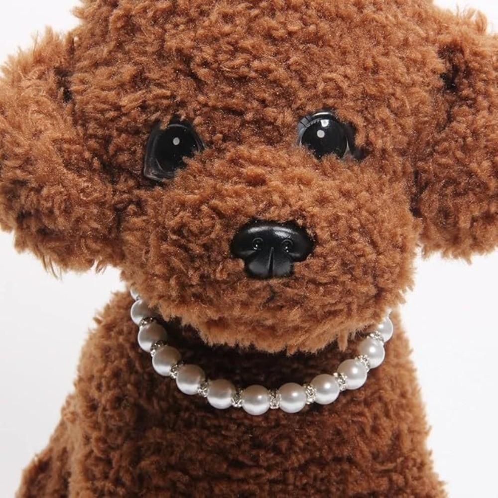 Lace Bow Decor Bling Cat Necklace Imitation Pearl Dog Neck Jewelry  Pet Daily Wear