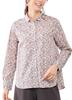920 Made In Japan Liberty Round Collar Shirt Blouse Top Long Sleeve Tana Lawn D Gray X Pink Small Floral [SPAN] Women's (M, Pattern)