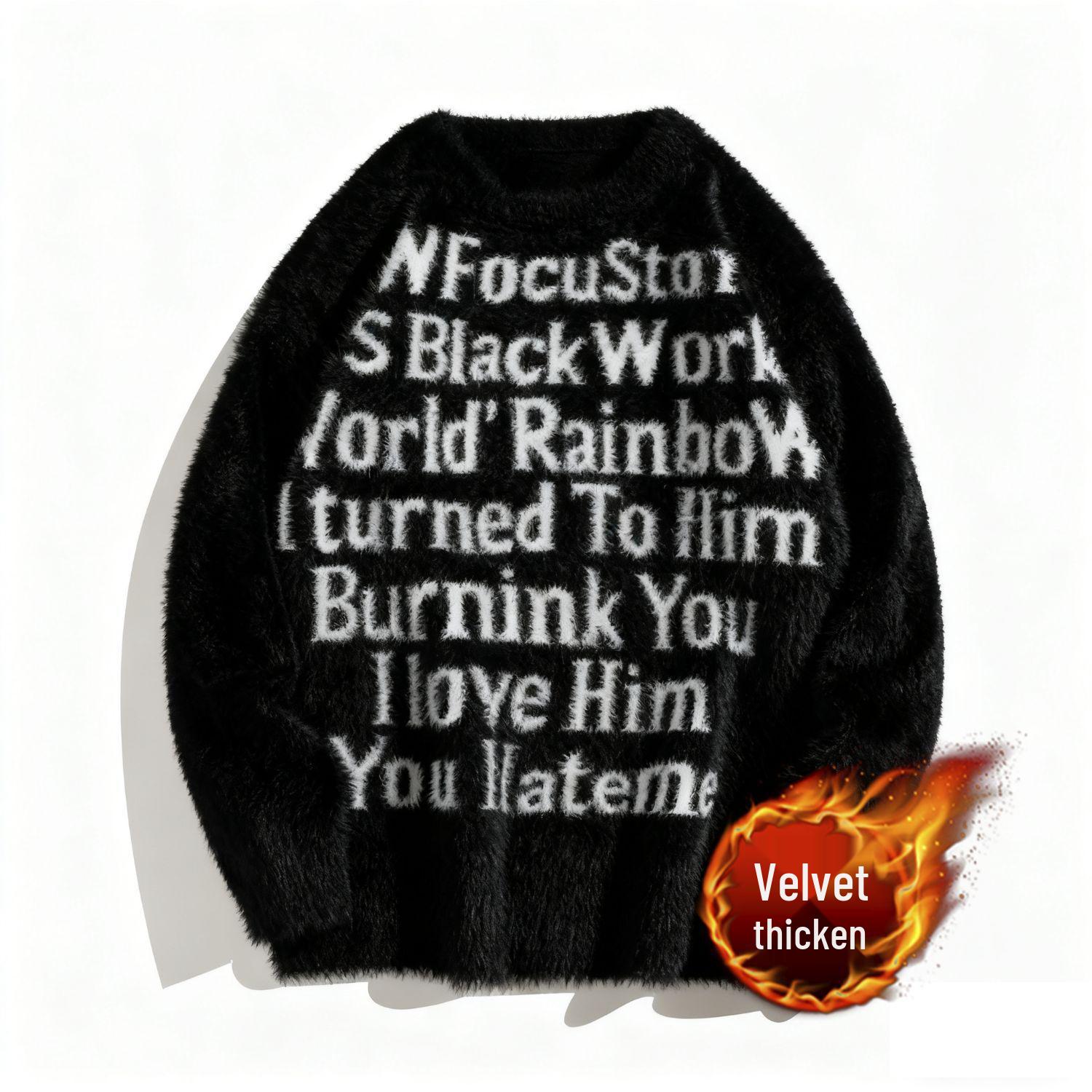 Американский модный трикотаж: Унисекс Японская Ретро Верхняя Одежда Осень/Зима L