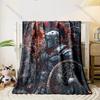 1PC Warrior, Helmet, Spear Print Adult Children Warm Blankets Home Travel Car Soft Comfortable Suitable for All Seasons