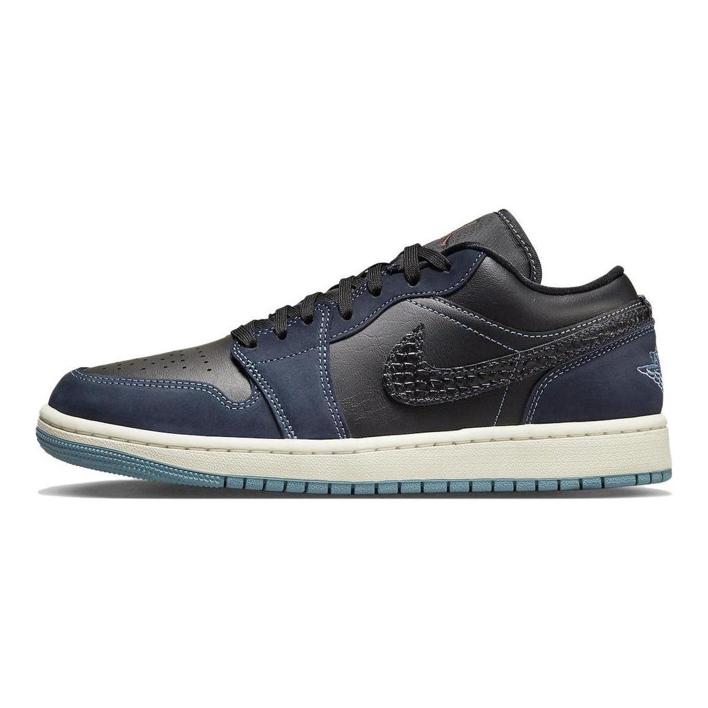 Jordan 1 Low SE Black Dark Obsidian Snakeskin Women's FJ5478-010