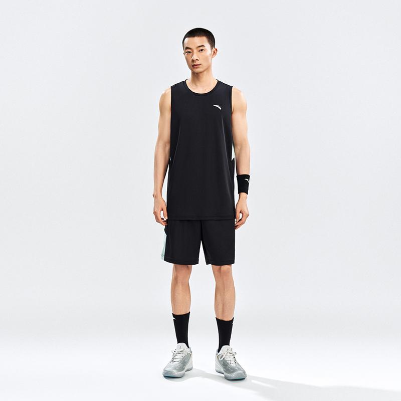 Anta Logo Breathable Moisture-Wicking Quick-Dry Sports Fitness Running Professional Training Tank Top And Shorts Basketball Set 952621205-6