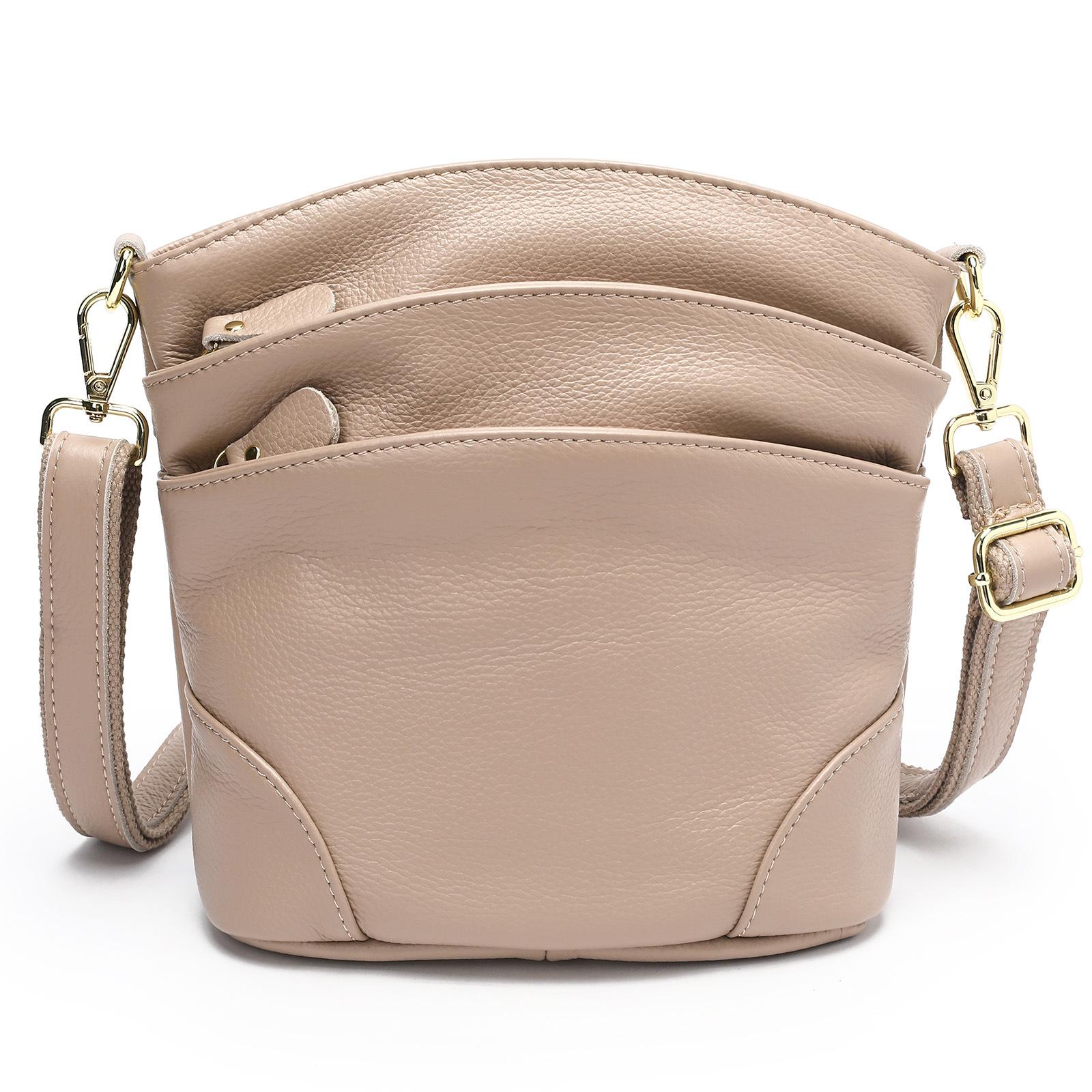 

Модная женская сумка через плечо из коровьей кожи Head Layer, кожаная сумка-ведро абрикосовый