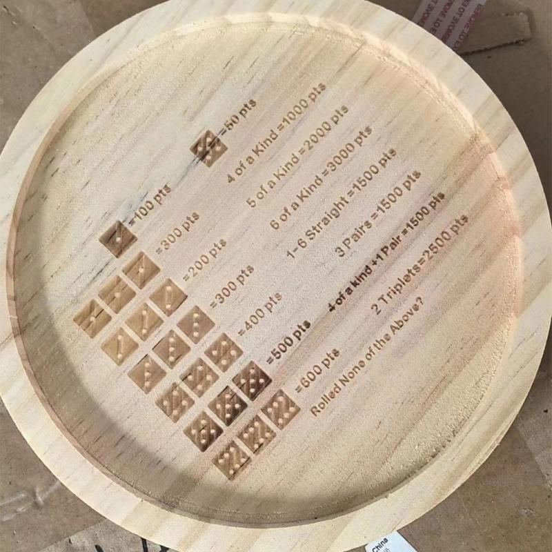 Farkle Game Wood Tray Wood Rolling Tray Small Fun Spots Game Tray Perfect for Social Gatherings Convenient  To Use