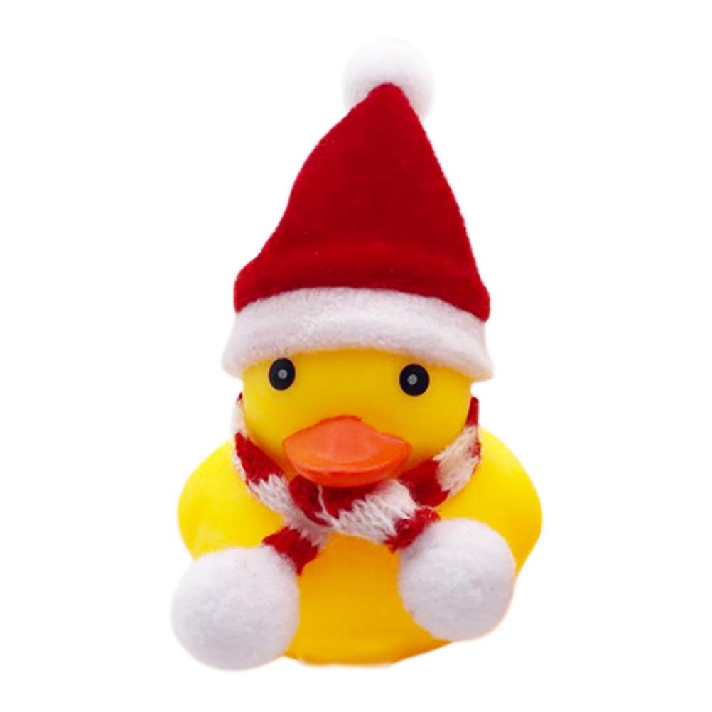 Christmas Yellow Duck with Hat Scarf Toy Car Ornaments Car Dashboard Decorations Gifts