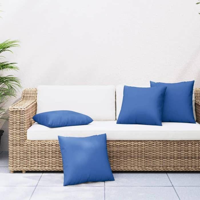 VidaXL Coussins de canapé 4 pcs bleu royal 60x60 cm tissu, coussin, coussin d'extérieur, oreiller, coussin de chaise, 360413