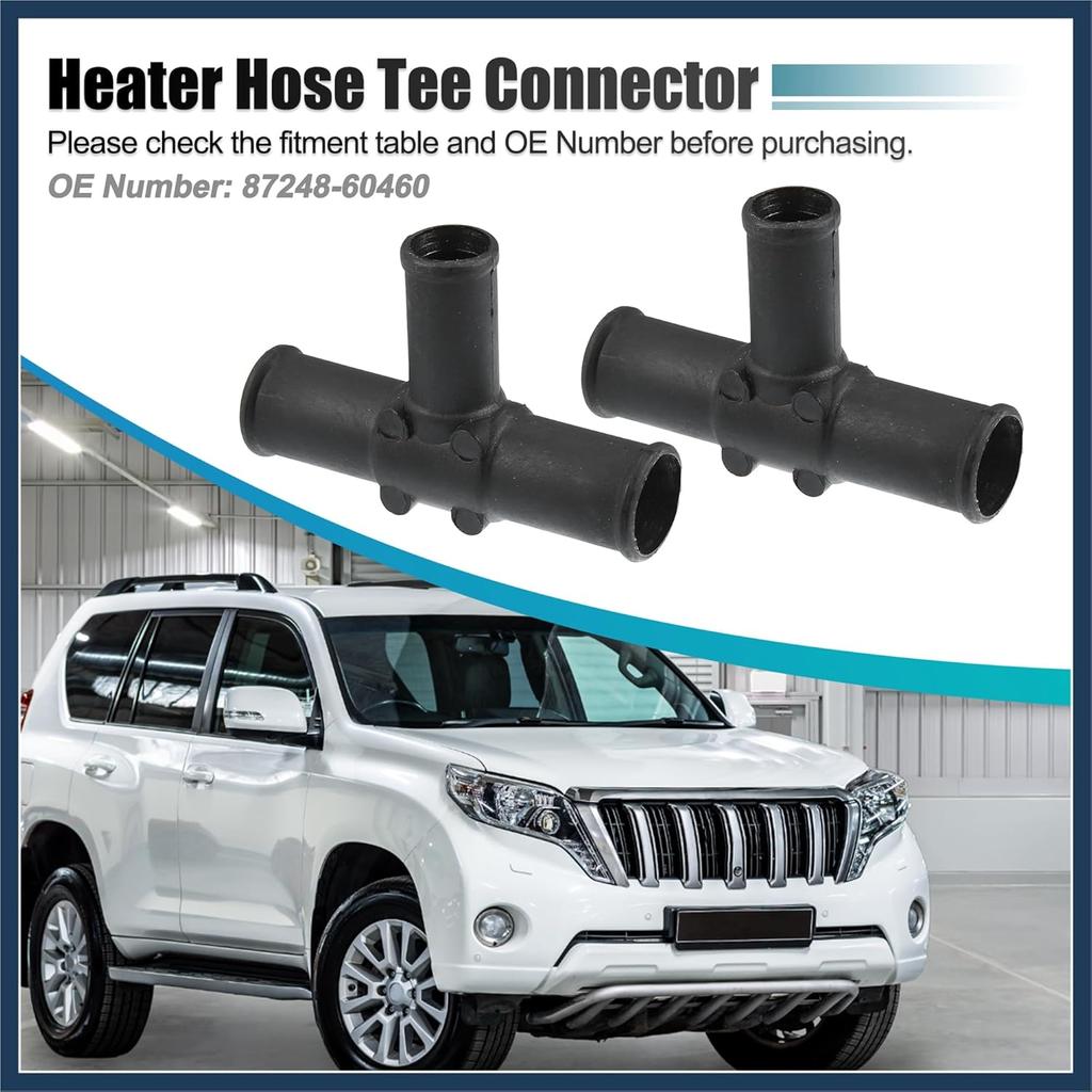 2 Pcs Heater Hose Tee Connector for Toyota Land Cruiser 1992-2007 for Toyota Sequoia 2001-2007 for Toyota Sienna 2004-2007 HVAC Heater Hose Tee