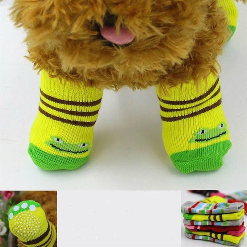 1 Pair Cotton Winter Warm Socks Anti-slip  Nice Knit For Pet Dogs