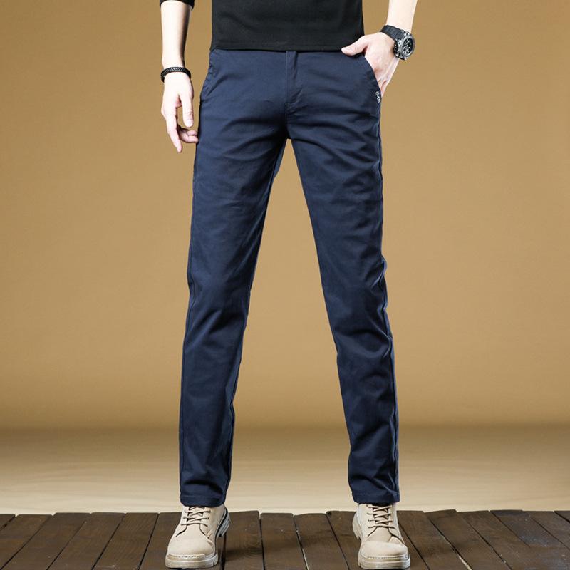 Spring And Autumn New Product With Velvet/Regular High End Leisure Light Business Slim Fit Straight Tube Versatile Trendy Western Pants Long Pants