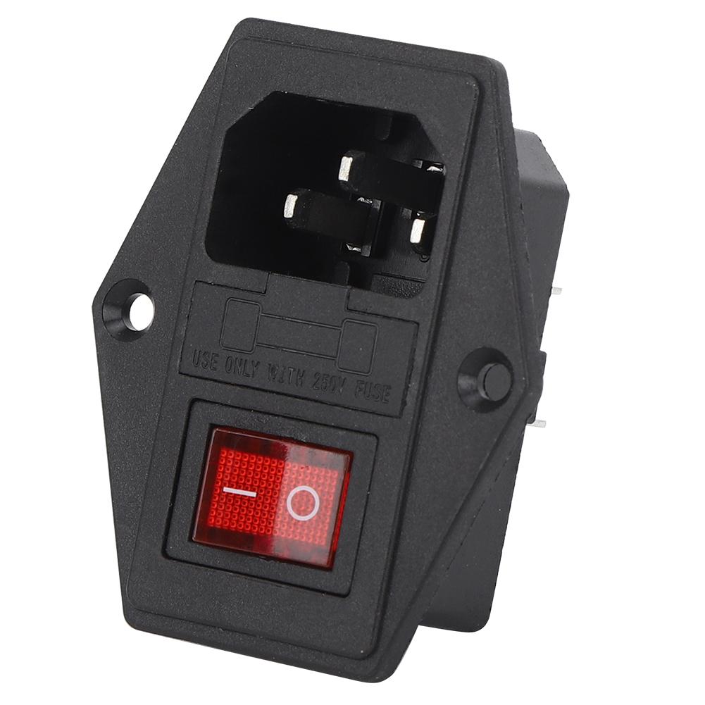 3Pcs AC Power Socket Switch 4 Pin with Light Built In Fuse 3D Printer Accessories