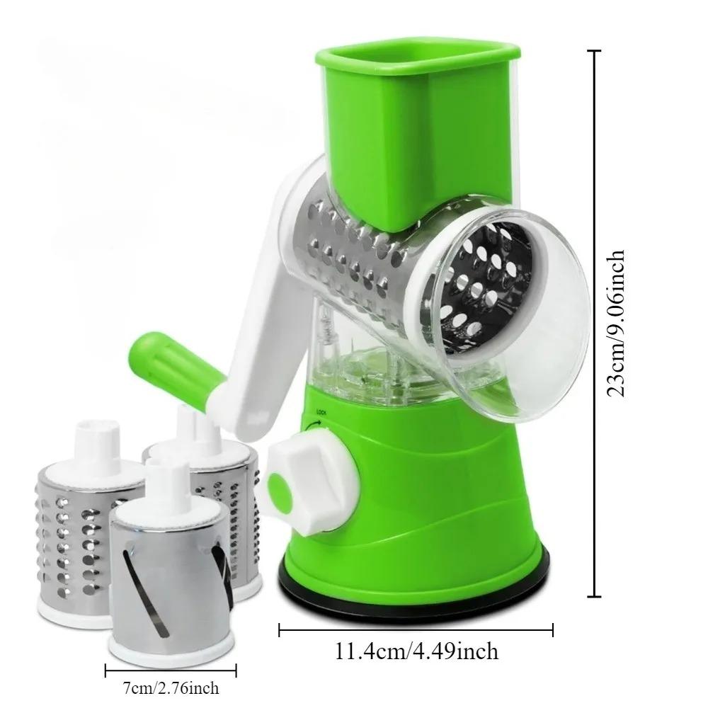 Rotary Vegetable Cutter Kitchen Shredder with Handle and Drum Blades for Cheese Vegetable Walnut Chocolate Potato Carrot