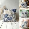Federa Cuscino con Motivo Floreale Bianco Blu Copricuscini Morbidi Double-Sided per Divano Cerniera Invisibile Traspirante Organico