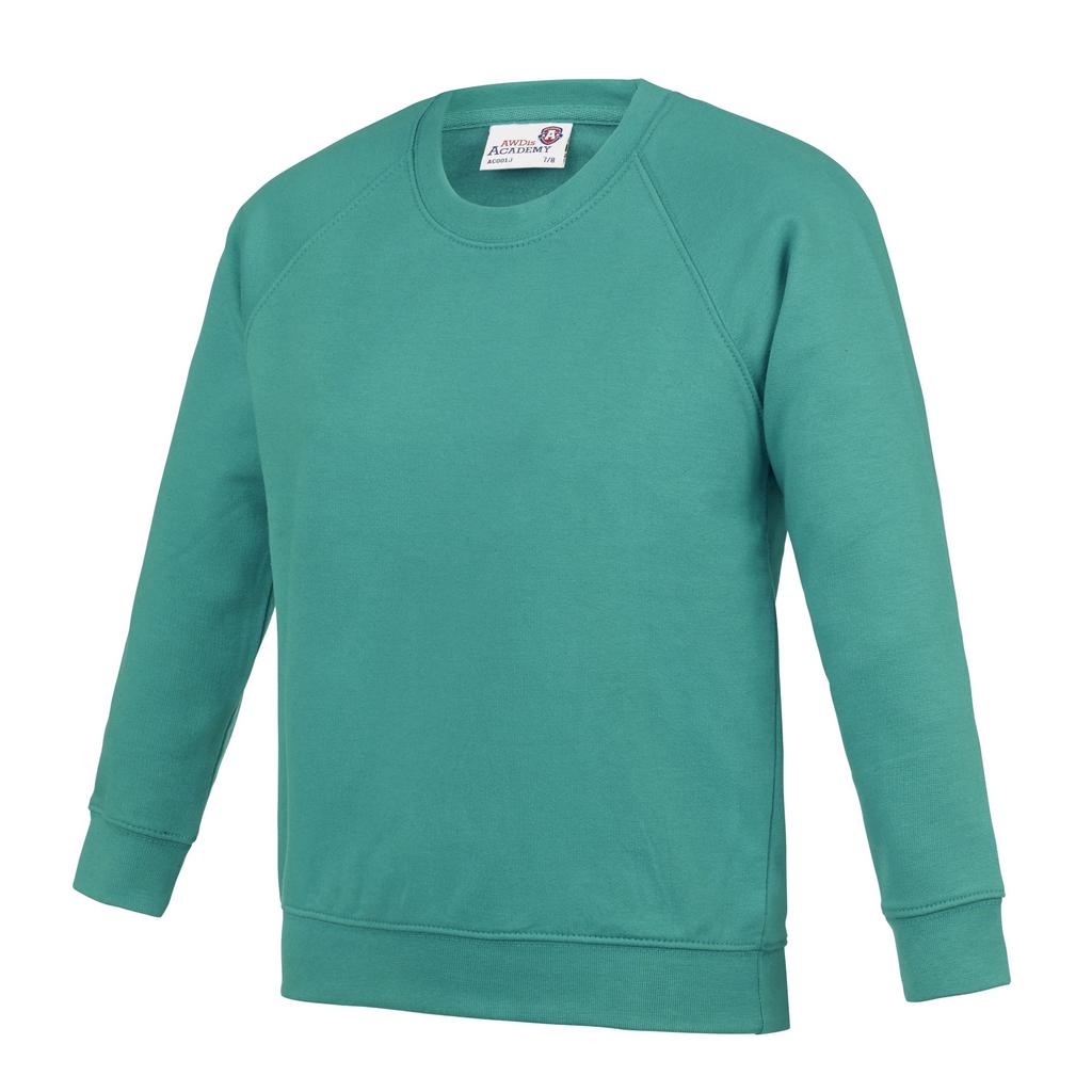 Awdis Academy Childrens/Kids Crew Neck Raglan School Sweatshirt (Pack of 2)