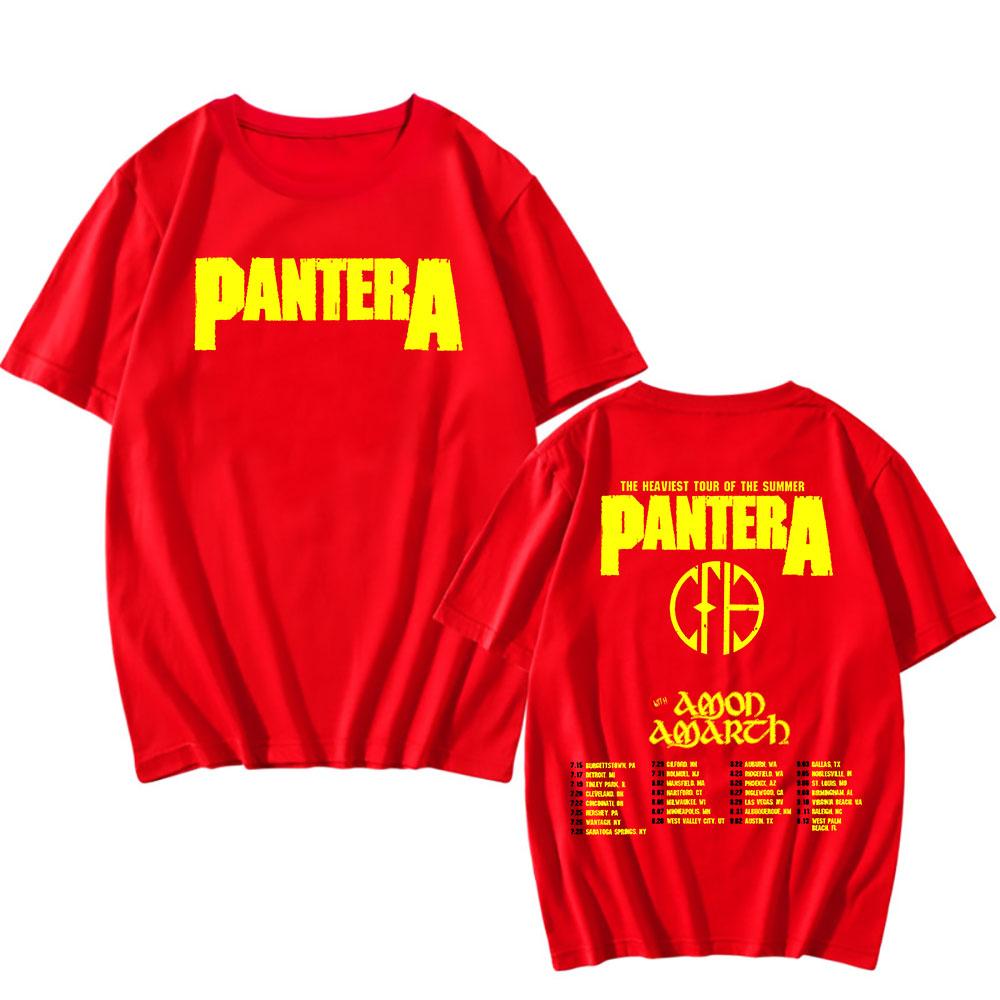 Pantera Nejtěžší turné léta 2025 Tričko Letní krátký rukáv Pánská trička Unisex Streetwear Grunge Rocková kapela Potisk Trička