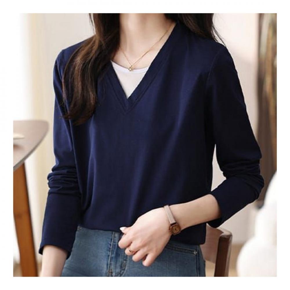 Navava Simple Daily Plain Long Sleeve T shirT nT1000