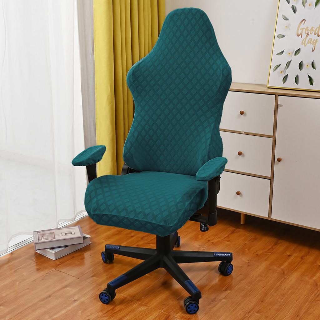 1set Universal Elastic Jacquard Gaming Chair Cover Stretch Dustproof Seat Protector Home Office Swivel Computer Chair Cover