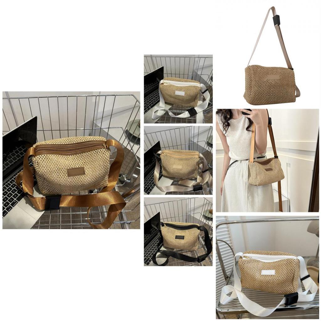 Versatile Medium Sized Woven Handbag Ideal For Daily Outfits And Stylish Vacations