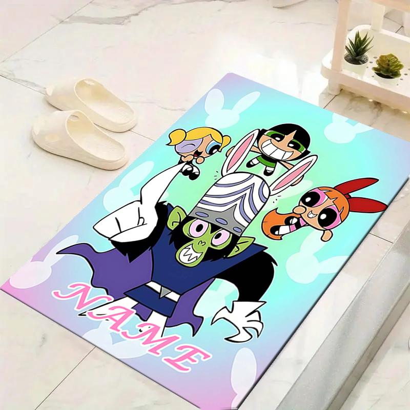 Custom 1Pc Powerpuff Girls Adventure Rug Office Carpet Indoor Outdoor Entrance Doormat Nonslip Soft And Comfortable Living Room D491517