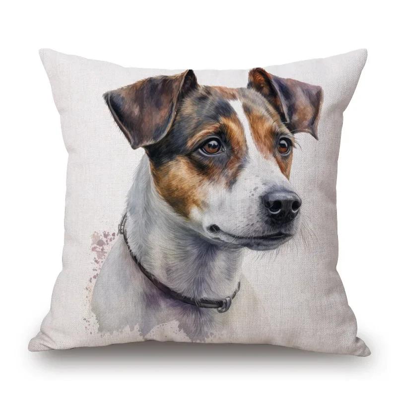 Jack Russell Yorkshire Labrador Dachshund Poodle Dalmatian Pet Dog Poster Art Cushion Cover Pillow Case