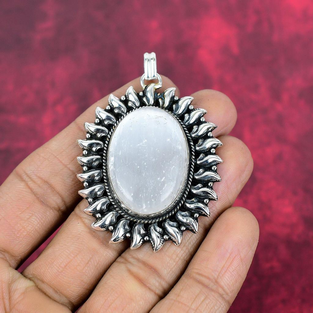 Pendentif en pierre de lune arc-en-ciel, bijoux en pierres précieuses, pendentif en argent sterling massif 925, magnifique pendentif fait à la main