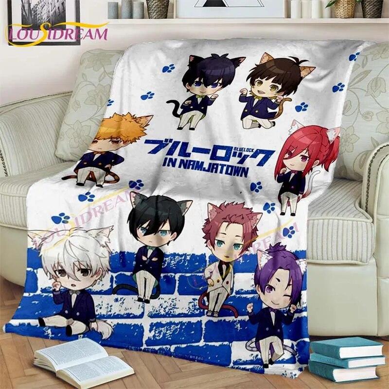 Anime Blue Lock Blanket 3D Cartoon Flannel Blanket Chigiri Hyoma Isagi Yoichi Blanket for Bed Sofa Child Adult Blanket Boy Gifts
