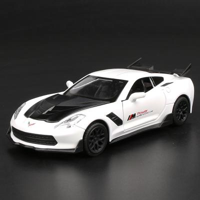 1:32 Corvette Z06 Alloy Sports Car Model Diecasts Metal Toy Vehicles Car Model Simulation Sound Light Collection Kids Toy Gift