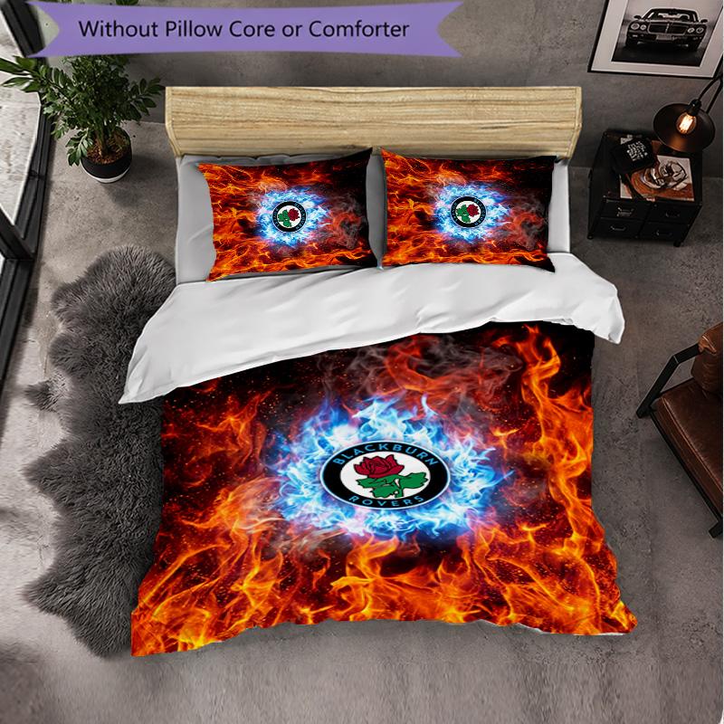 Set Biancheria da Letto Calcio Blackburn Rovers 3 Pezzi Morbido Copripiumino con Federe Set Decorazione Camera da Letto per la Casa