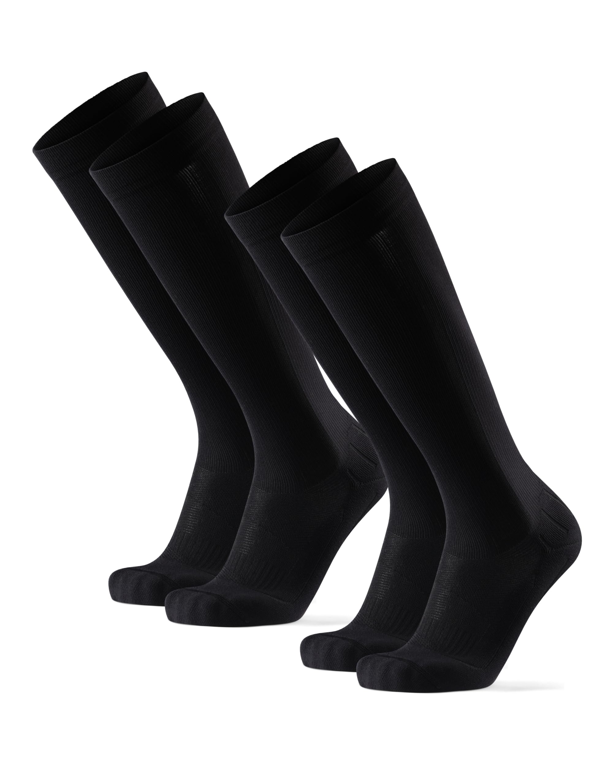 

[DANISH ENDURANCE] Compression Socks, All Black, Sizes 25.0-28.0 cm, 2 pairs