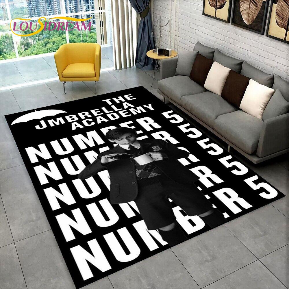 The Umbrella Academy TV-Film Teppich, Teppich für Zuhause Wohnzimmer Schlafzimmer Sofa Fußmatte Dekor, Kinder Spielteppich Rutschfeste Bodenmatte 3D
