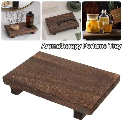 Hand Soap Wooden Wood Tray Retro Hands Soap Holde Pedestal Stand Decorative Minimalist Storage Holder Tray Bathroom Decor