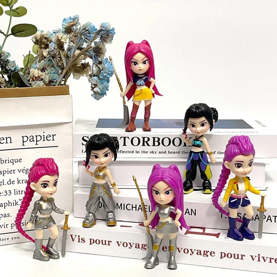 6pcs/Set Kpop Demon Hunters Action Figure Derpys Tiger Rumi Mira Zoey Sussy Figurine Xmas Present In Stock Great for Daily Use