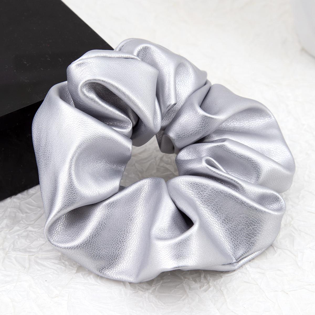 

14 см Y2K Скранчи Металлический Серебристый Цвет Средний Размер Резинка для Волос Милая Простая Эластичная Резинка для Волос Женские Аксессуары для Волос Повседневный Головной Убор