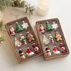 Christmas Glass Mini Hanging Ornaments Shaped Cartoon Santa Snowman Snowflake Mold Small Tree Decor For Kids Women Holiday Gift