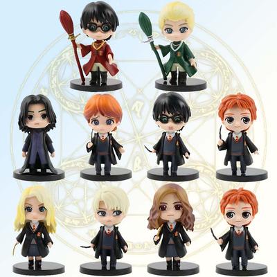 3pcs/10pcs Harryy Q Style Potter Posket Hermione Ron Hedwig Vinyl Figure Toy Cake Decoration Car Model PVC Doll Gift Toys
