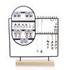 Jewelry Display Stand Iron Earrings Rings Bracelet Necklace Storage Rack With Wood Base Desktop Jewellery Organizer