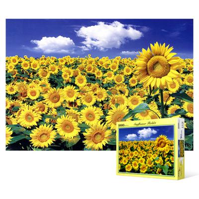 1000 Piece Jigsaw Puzzle - Sunflower Field and Blue Sky, Popular Korean Puzzle