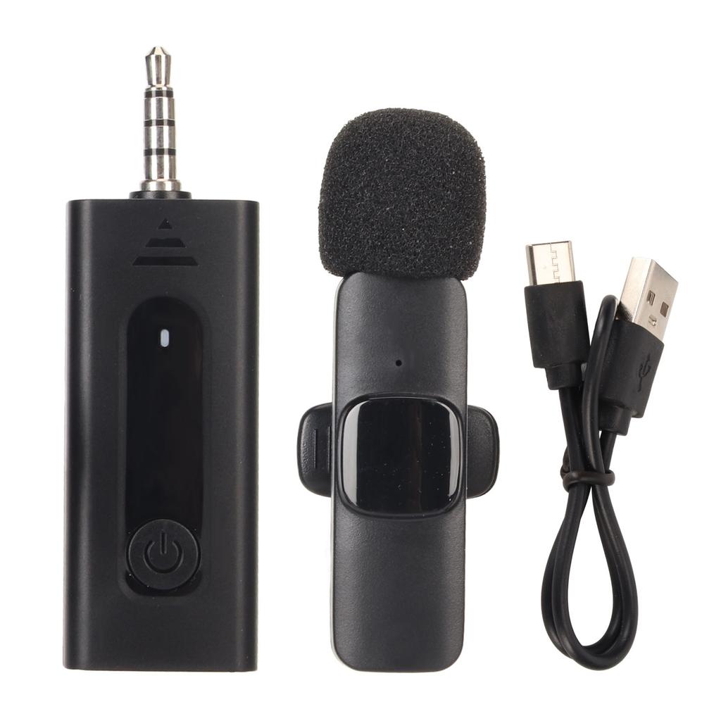 Wireless Lavalier Microphone 2.4G Low Delay Noise Reduction 7H Working Time Lapel Mics for