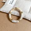 Acrylic Splicing Round Bangles for Women 2025 Retro Fashion Versatile Bracelet High-end Touch Hand Minimalist Men's Zircon Gift