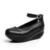 5.5cm Small Plus Size 33-43 Comfortable Leather Shoes Women Mary Janes 2025 Thick Bottom Platform Wedges Shoes Mom Office Dance