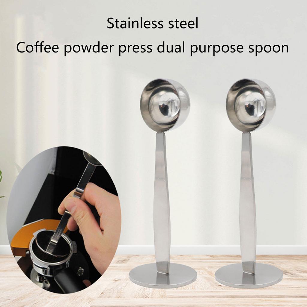 Double Purpose Coffee Spoons Stainless Steel Coffee Measuring and Tamping Tool Convenient Coffee Utensil for Coffee