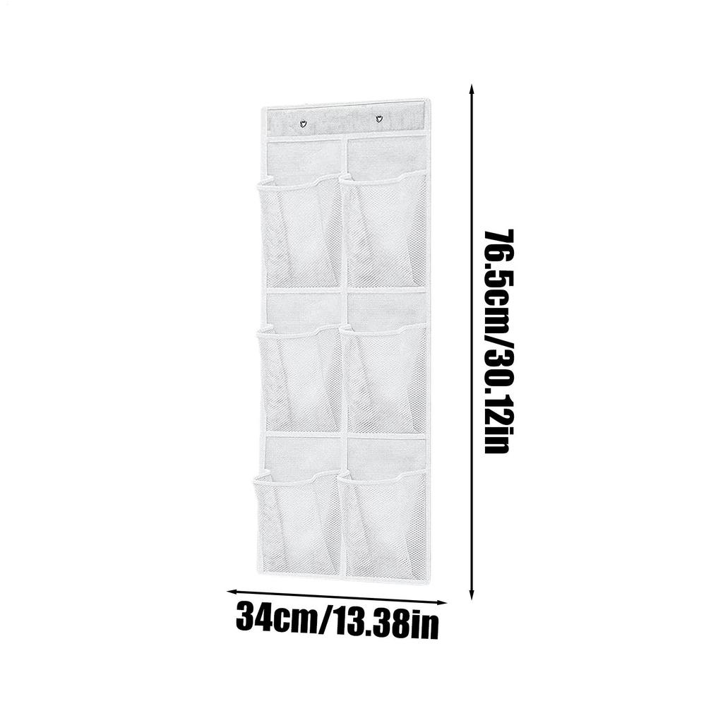 Wall-Mounted Storage Bag 6 Compartments Mesh Closet Shoe Holder Door Hanging Shoe Rack Bedroom Supply