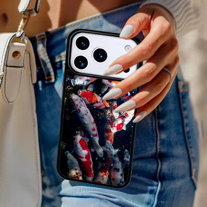 KOI CARP FISH soft Phone Case For iPhone 17 Air 14 15 13 12 Max Cover For Apple 14 15 16 16e 11 Pro Max Plus
