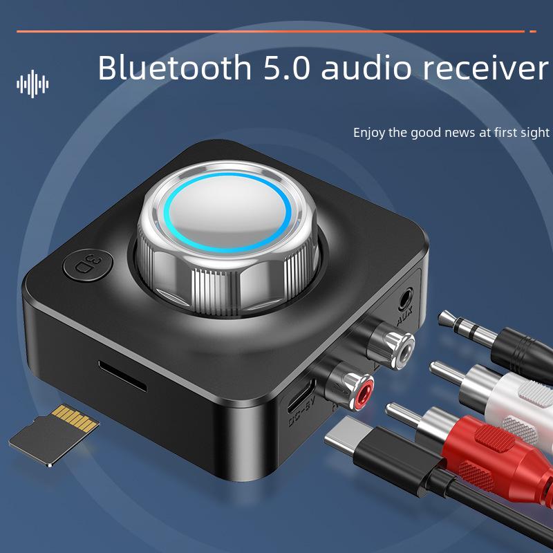 

Аудиоресивер Bluetooth 5.0 с двумя каналами и поддержкой TF-карт MP3 чёрный