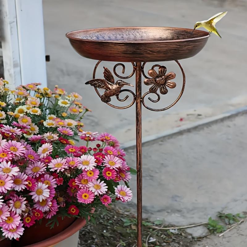 Vintage bird bath and feeder combination rust protection5Ground decoration watering and bathing station