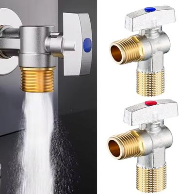 Robinets d'arrêt d'eau à grand débit G1/2" avec poignée, en laiton durable, pour eau chaude et froide.